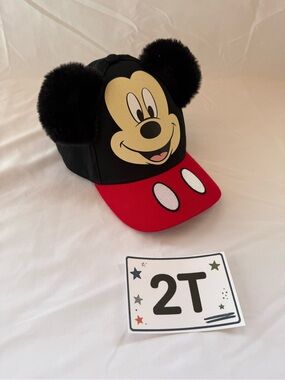 Disney Mickey Mouse Black & Red Cap with Plush Ears